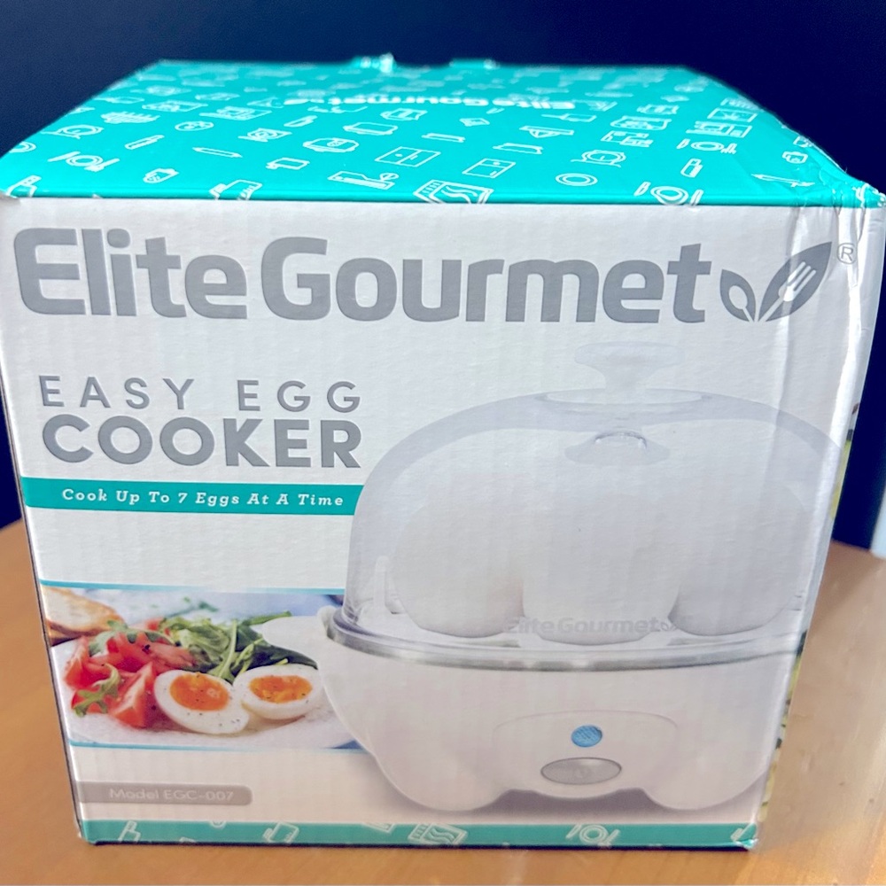 NIB-Elite Gourmet Easy Rapid Egg Cooker•Auto Shut Off•Alarm•Recipe Book